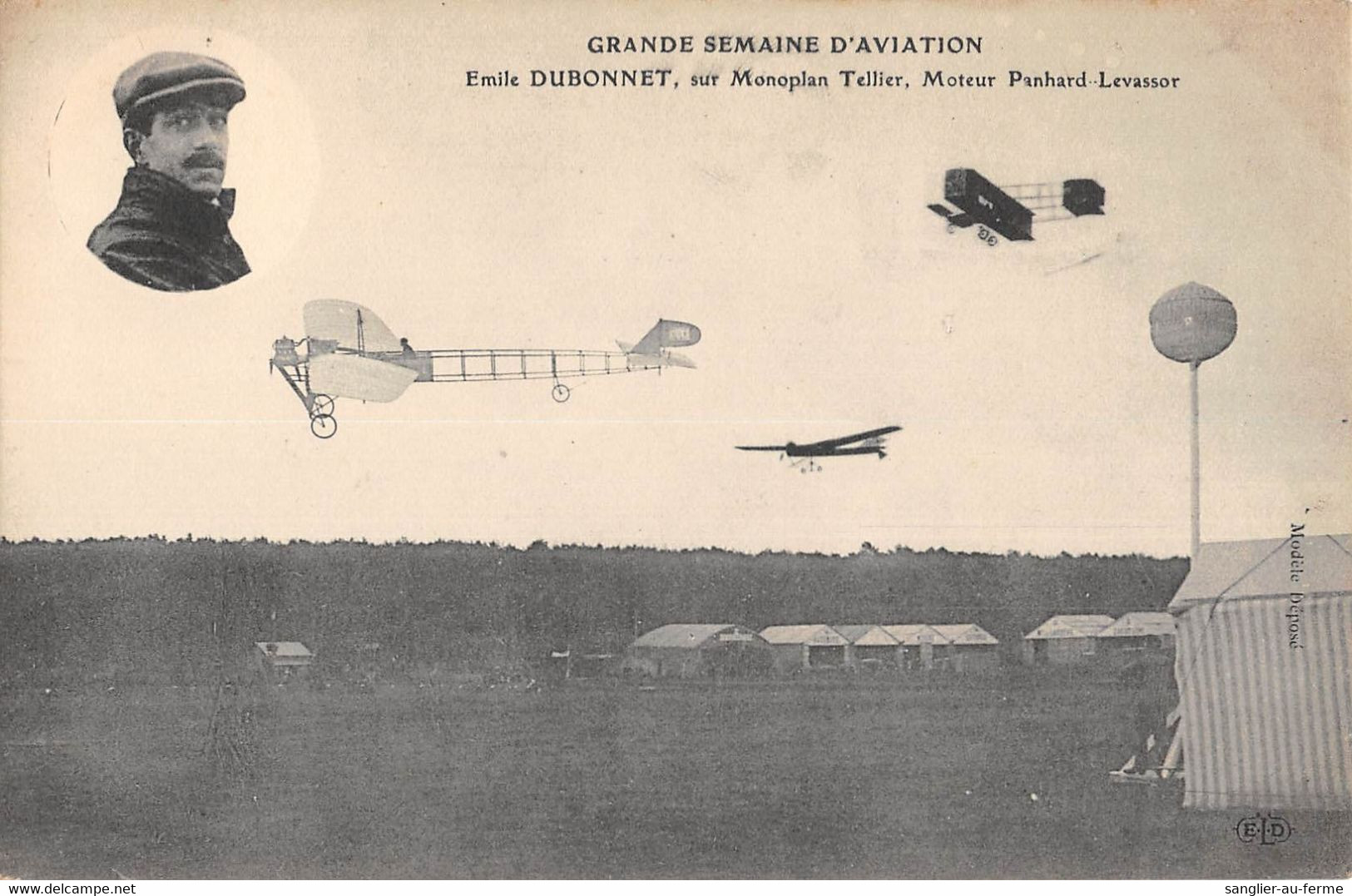 CPA AVIATION GRANDE SEMAINE D'AVIATION EMILE DUBONNET SUR MONOPLAN TELLIER - ....-1914: Précurseurs