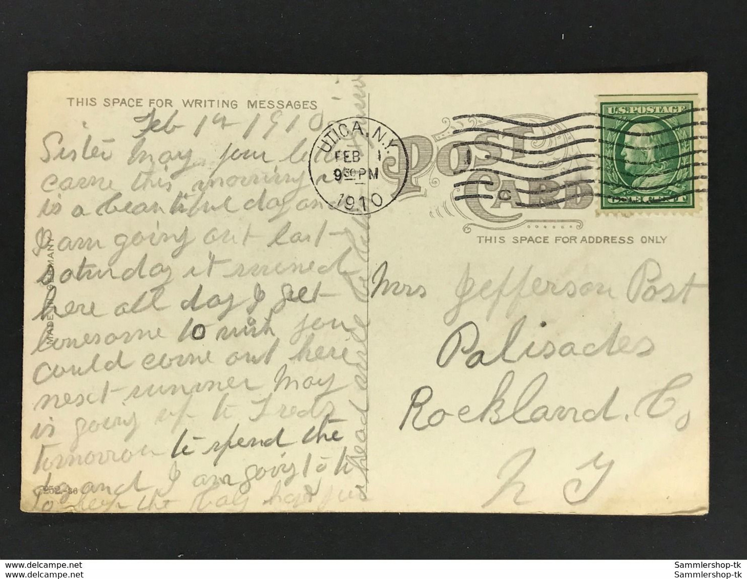 Ansichtskarte Postcard - Bleeker St. Utica New York 1910 - Utica
