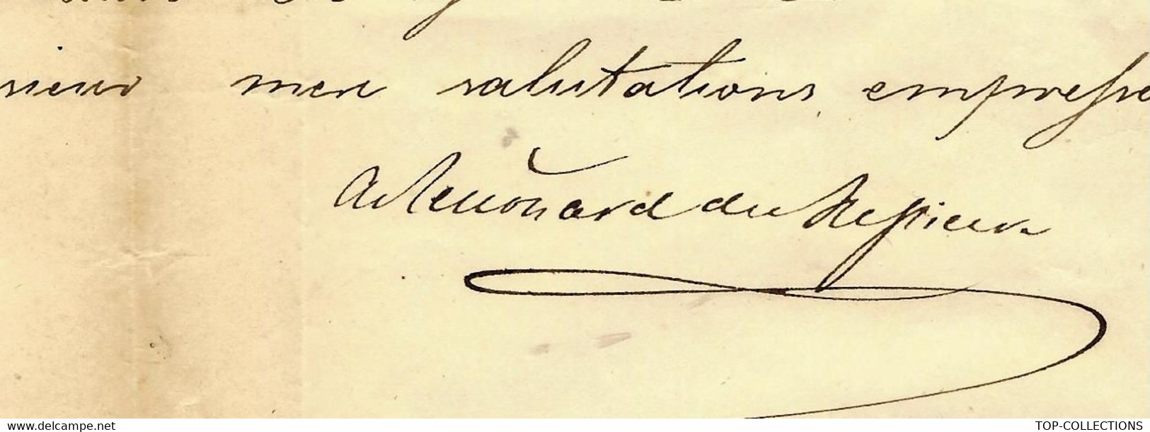 1838 MONARCHIE De Juillet FINANCE MONNAIE HOTEL DES MONNAIES STRASBOURG LETTRE SIGNEE DIRECTEUR RENOUARD DE BUSSIERE - Other & Unclassified