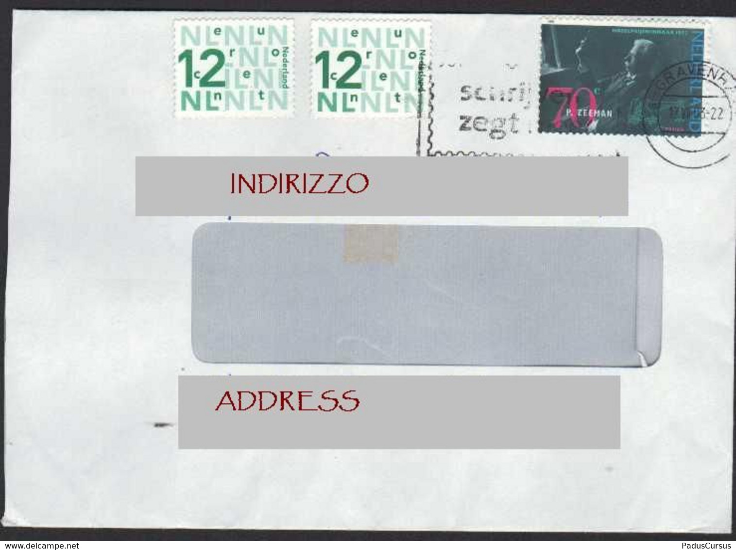 Nederland Netherlands Italia 2003 Pieter Zeeman Zonnemaire Fisica Campo Magnetico Elettrone Physics Physique LET00235 - Lettres & Documents