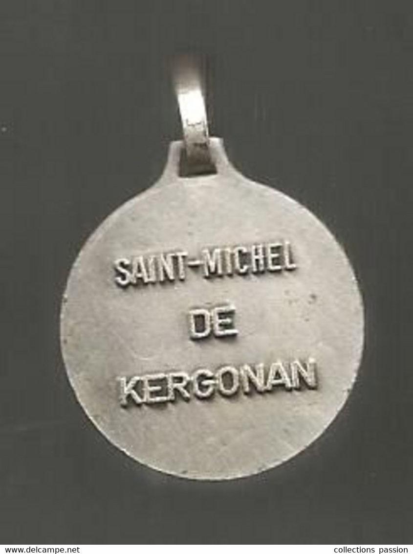 JC, Médaille , Argent , Religion, Abbaye SAINT MICHEL DE KERGONAN , 56 ,PLOUHARNEL  , 2 Scans - Religion & Esotericism