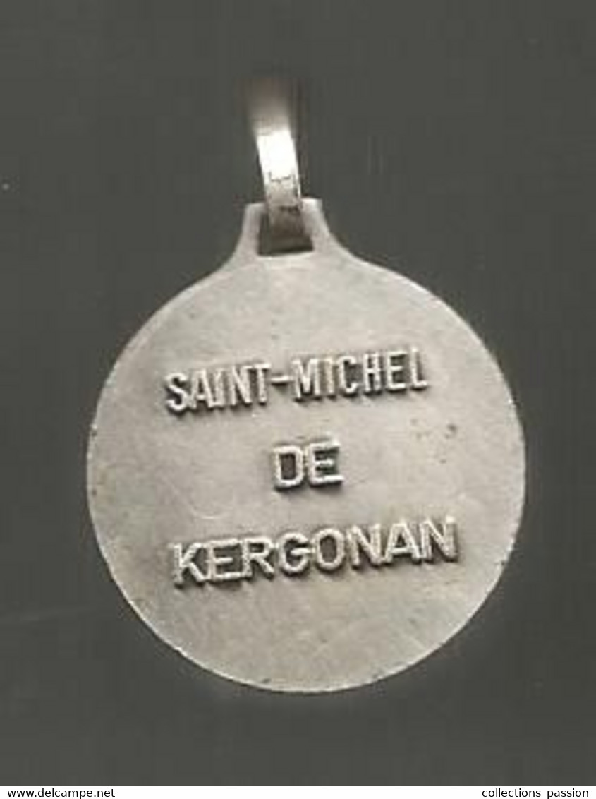 JC, Médaille , Argent , Religion, Abbaye SAINT MICHEL DE KERGONAN , 56 ,PLOUHARNEL  , 2 Scans - Religion & Esotérisme