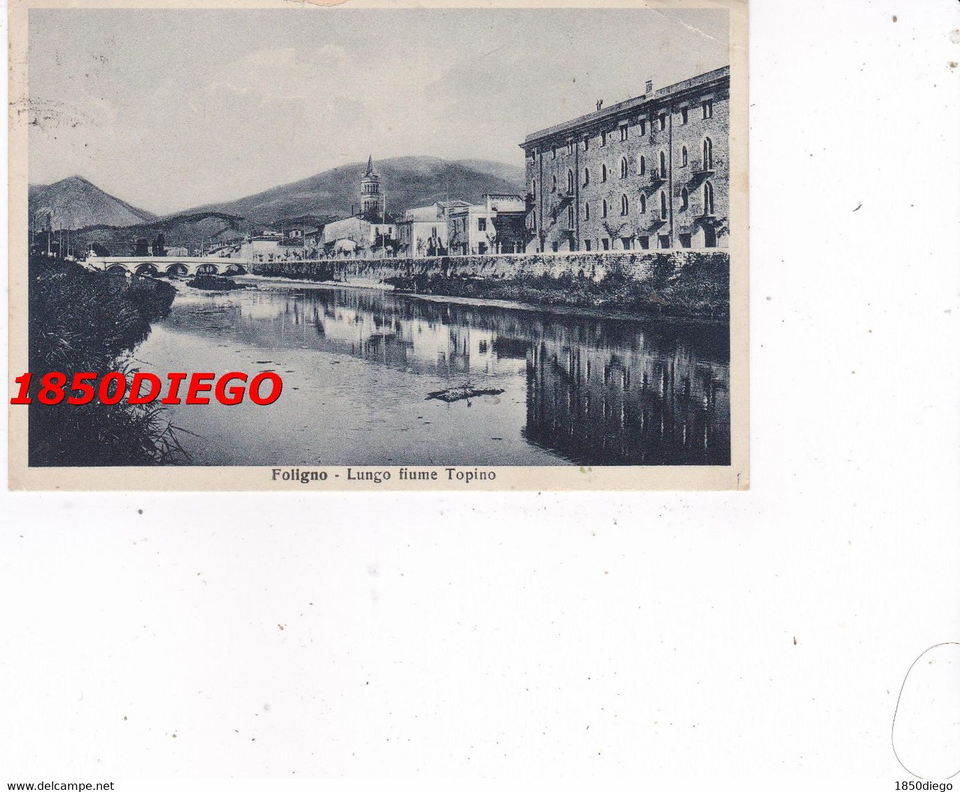 FOLIGNO - LUNGO IL FIUME TOPINO F/GRANDE VIAGGIATA 1936 - Foligno