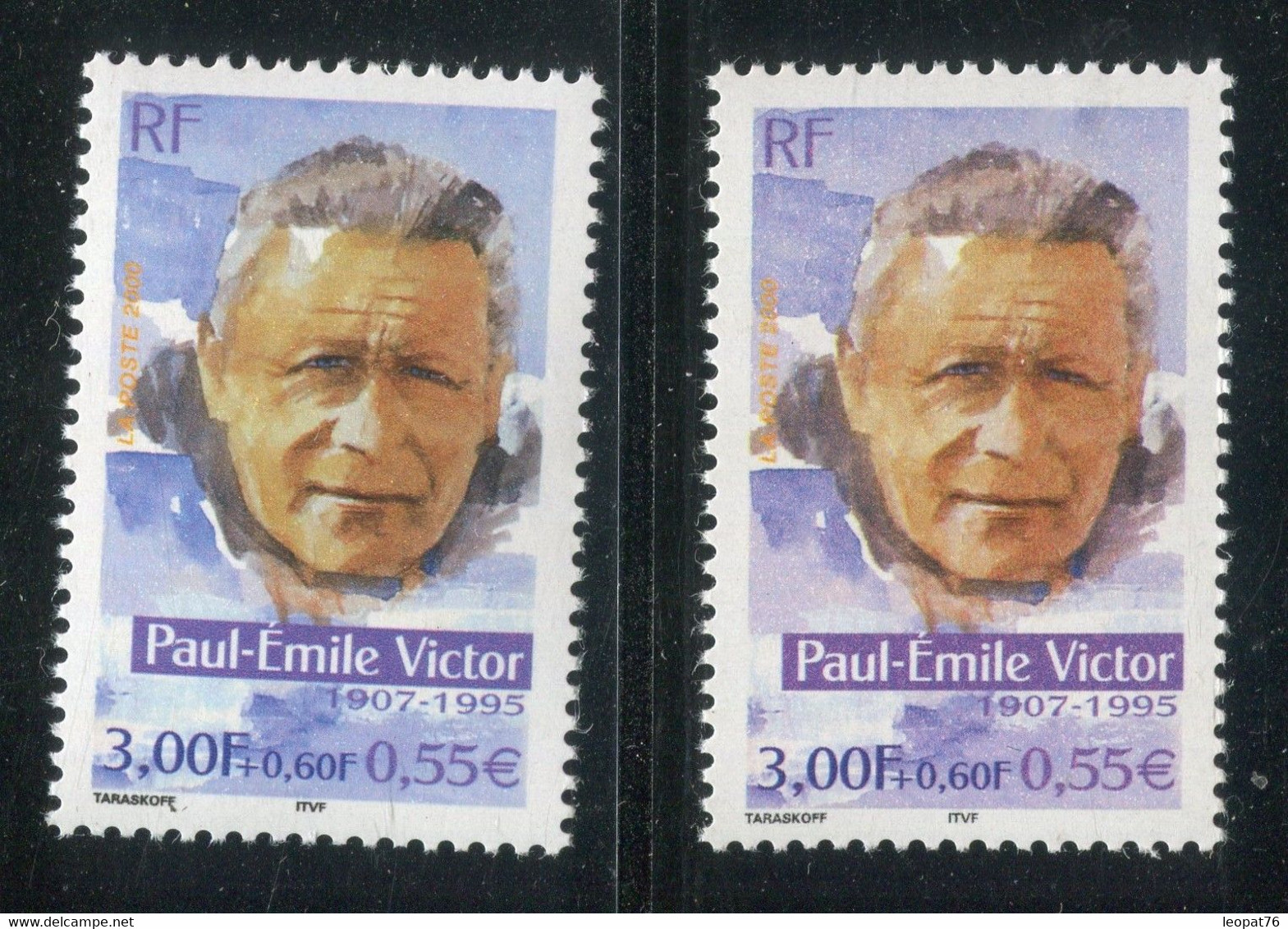 Variété N°3343 - 1 Exemplaire Violet +  Normal Bleu - Neufs Luxe - Réf V 888 - Ongebruikt