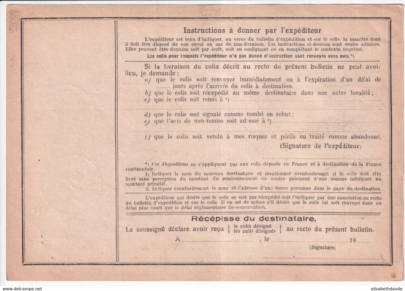 COLIS POSTAUX ALSACE - 1939 - UNIQUEMENT FISCAUX !! Sur CARTE EXPEDITION REPIQUEE ET PORT PAYE !! De STRASBOURG - Briefe U. Dokumente