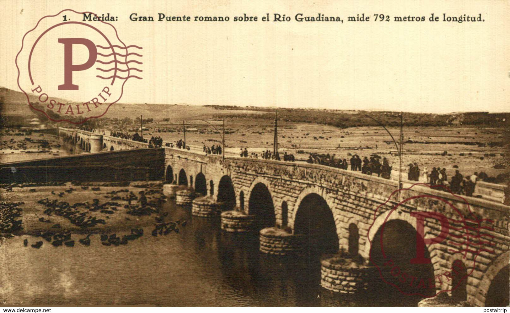 BADAJOZ. MERIDA. GRAN PUENTE ROMANO SOBRE EL RIO GUADIANA. - Mérida