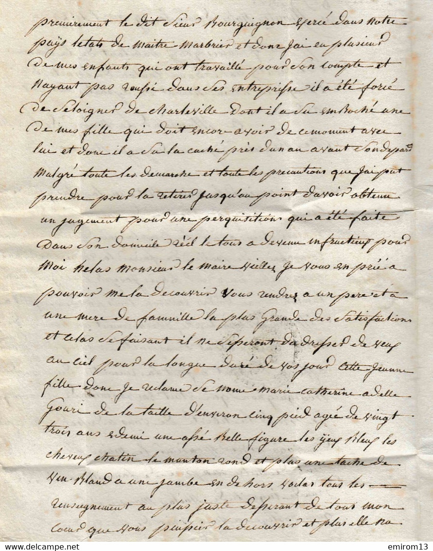 LAC En P.7.P. De 1829 De Charleville Montcy Notre Dame Vers Le Maire De Bruxelles Royaume Des Pays Bas 3 De Port - 1801-1848: Précurseurs XIX