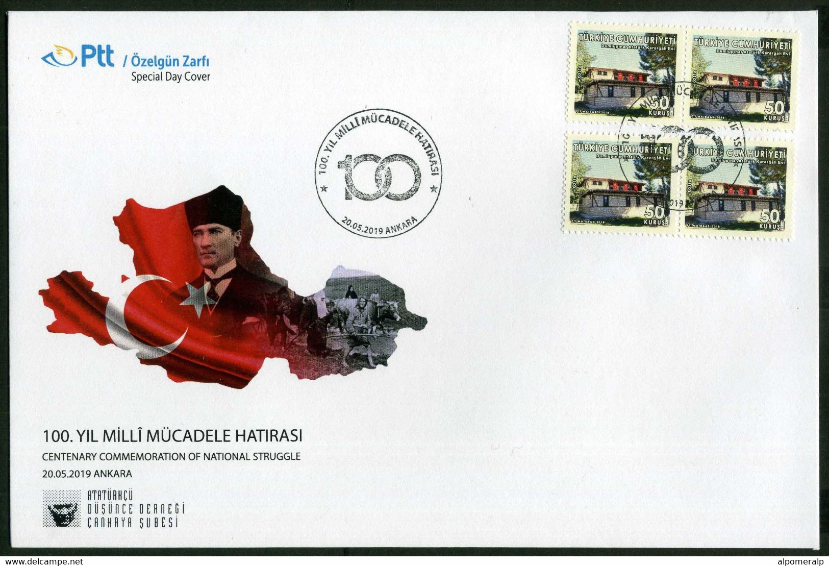 Türkiye 2019 Centenary Of The National Struggle, Ankara, Special Cover - Brieven En Documenten