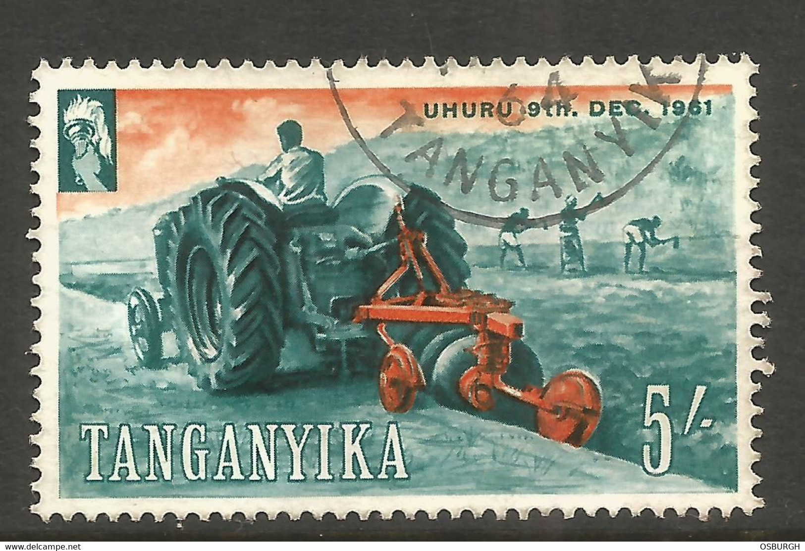 TANGANYIKA. 5/- FARMING USED. - Tanganyika (...-1932)