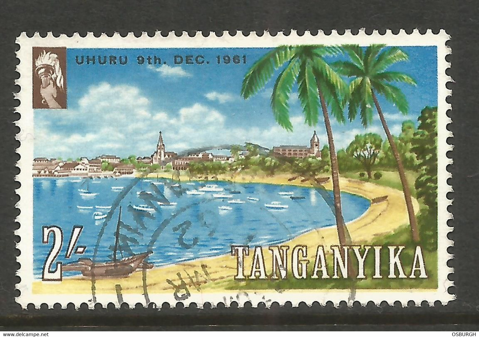 TANGANYIKA. 2/- BEACH USED - Tanganyika (...-1932)
