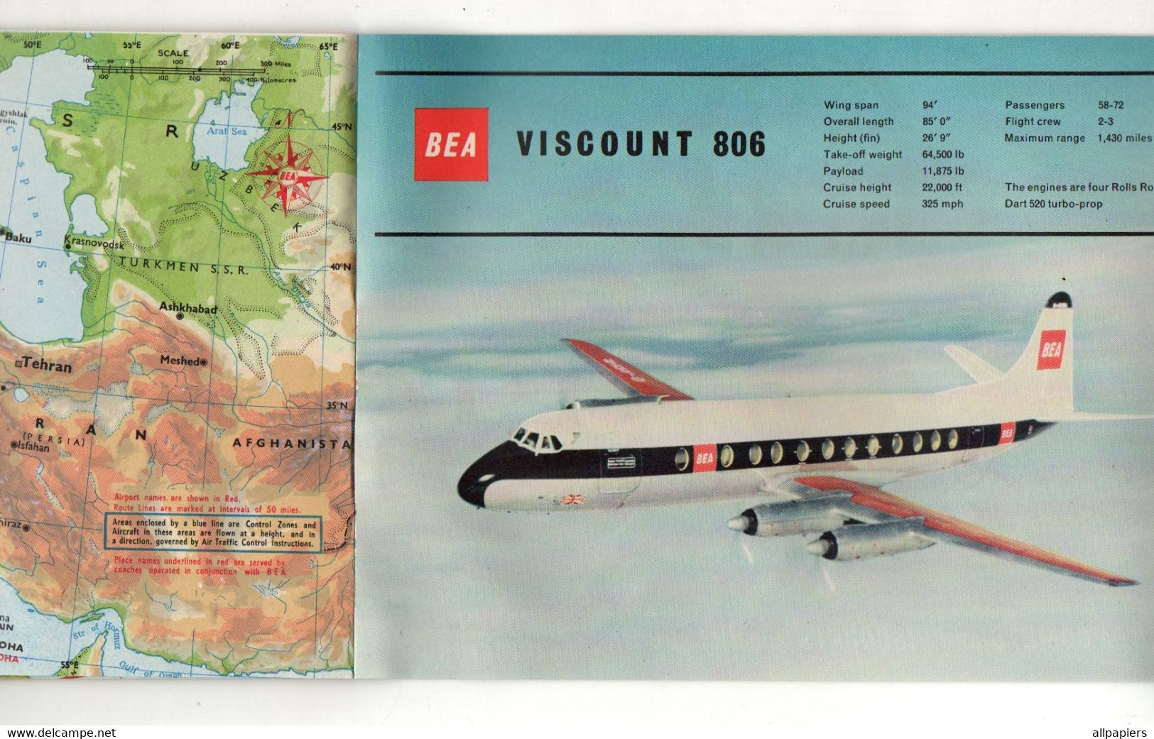 Safety On Board - Maps - Reservation Offices - About Your Flight For You To keep BEA - Format : 23x16.5 Cm - Manuali