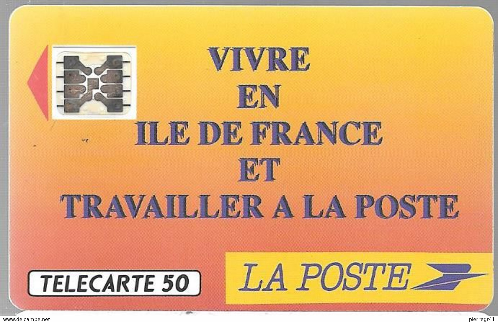 CARTE-PUBLIC-F-136-1990-50U-SC4ab-Trou 6-LA POSTE-Ile De France-5 Pe 21590-UTILISEE-  TBE- - 1990