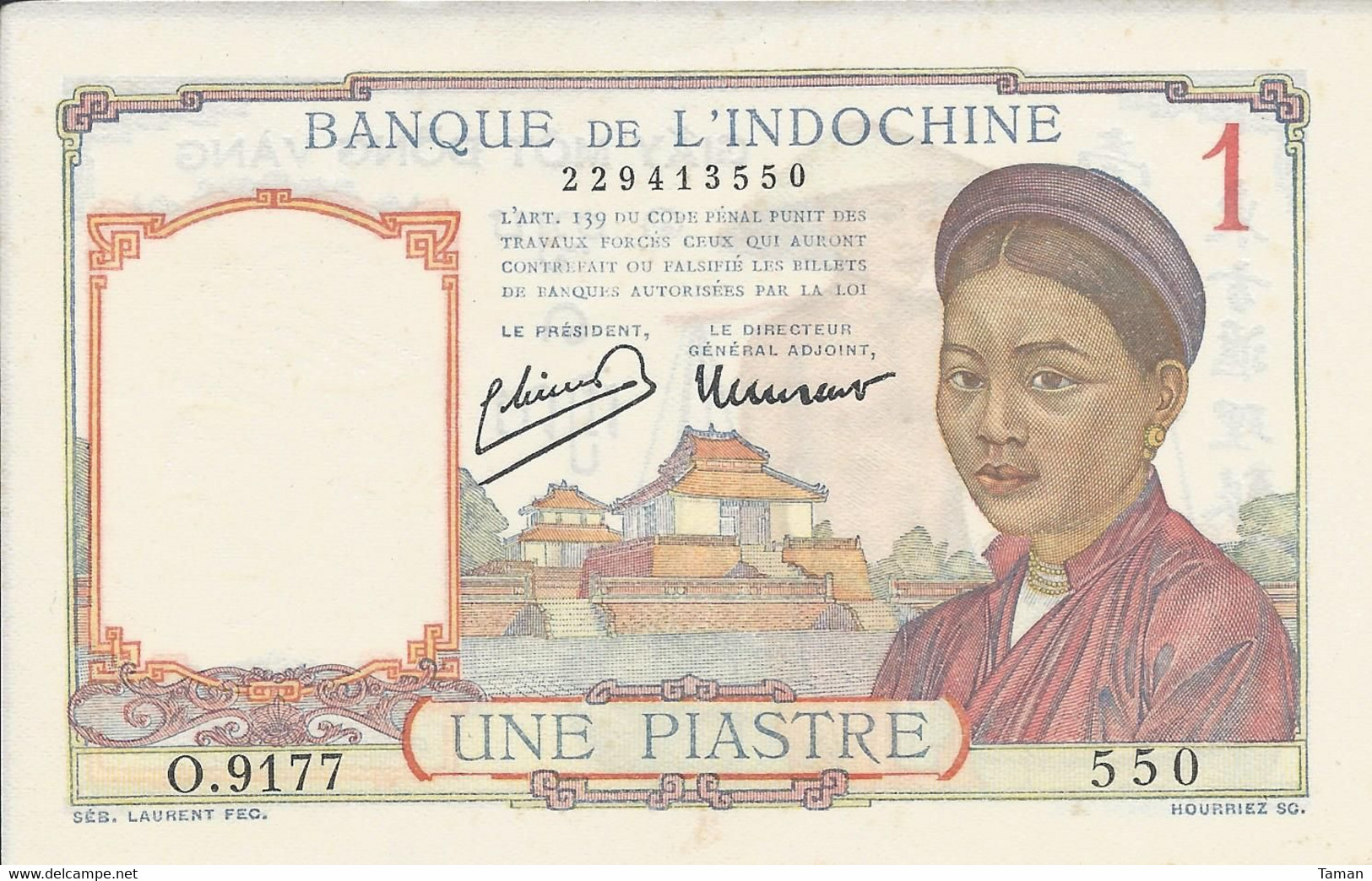 INDOCHINE  -  1  Piastre   Nd(1949)   -- UNC --   Indochina - Indocina