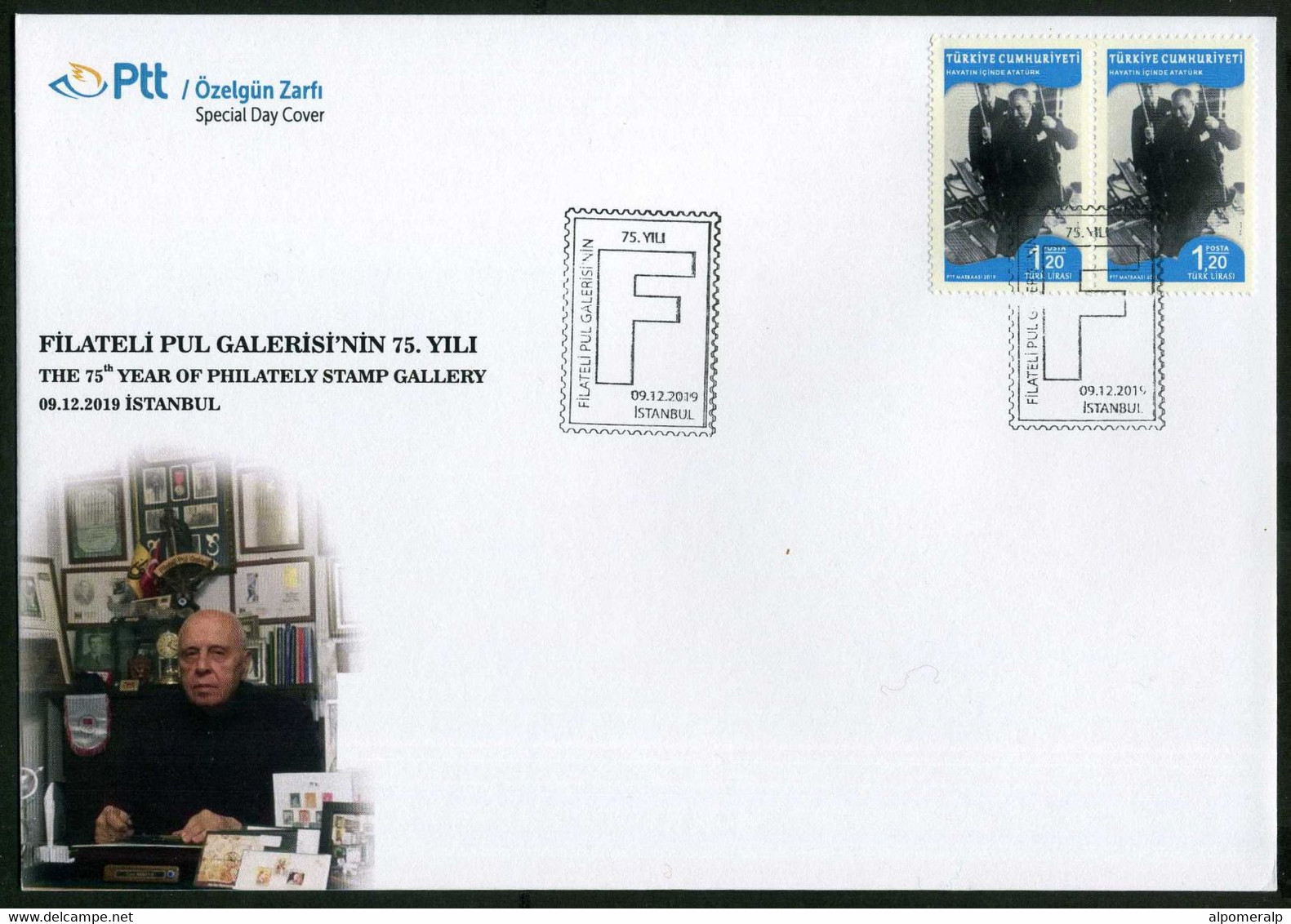 Türkiye 2019 Philately Stamp Gallery, 75th Year, Special Cover - Lettres & Documents