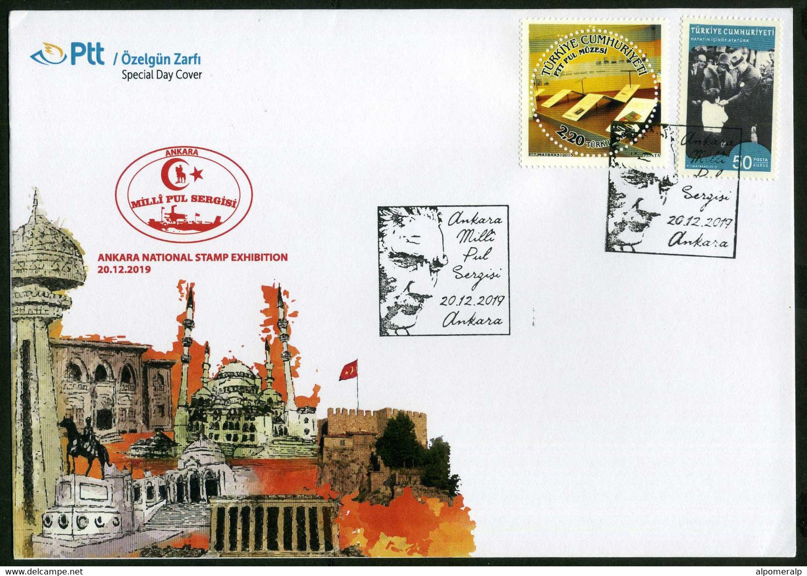 Türkiye 2019 National Stamp Exhibition, Ankara, Special Cover - Brieven En Documenten