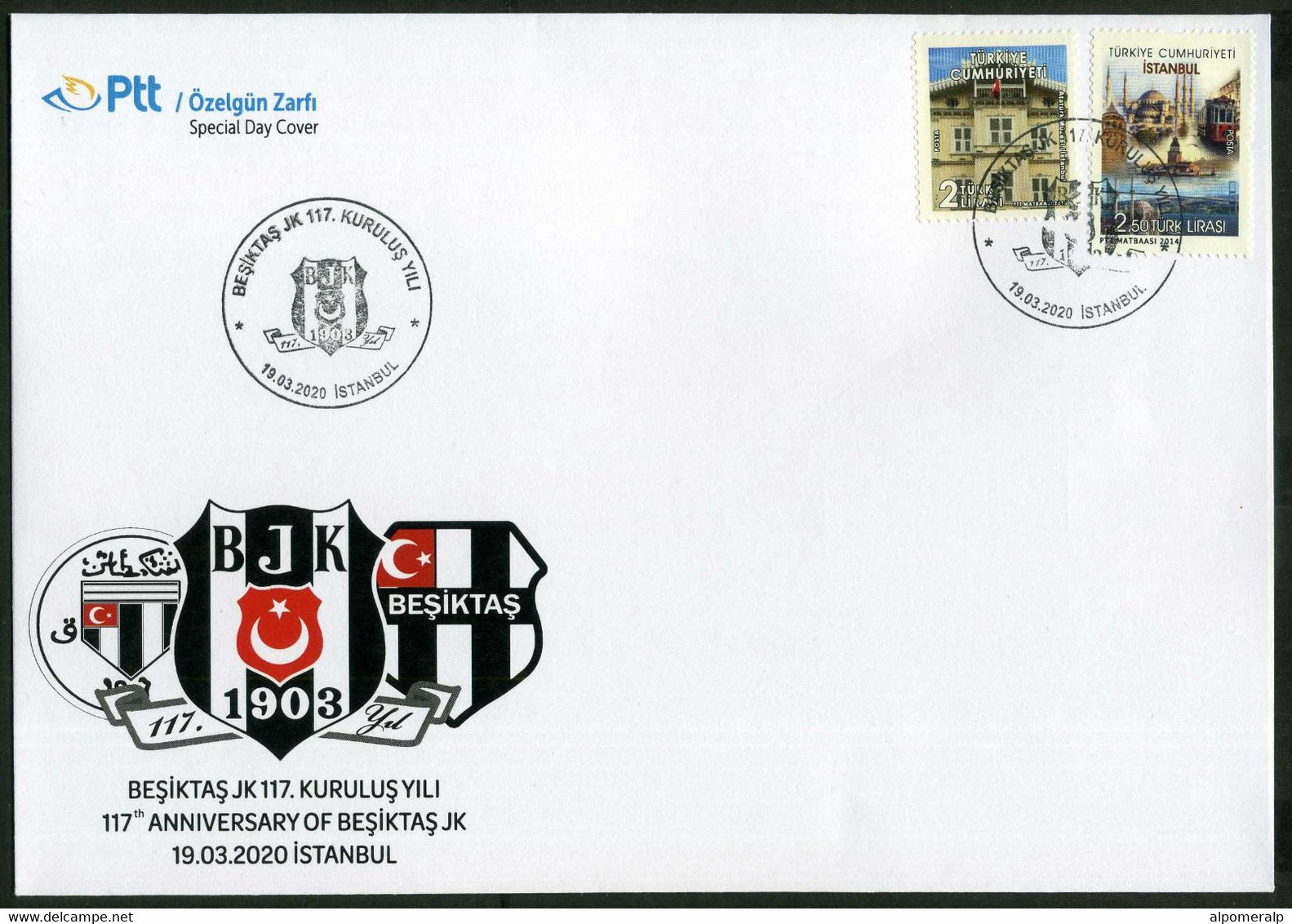 Türkiye 2020 Beşiktaş JK | Football, Soccer, Sport Club, Special Cover - Brieven En Documenten