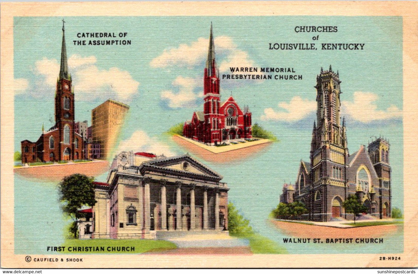Kentucky Louisville Churches Multi View Curteich - Louisville