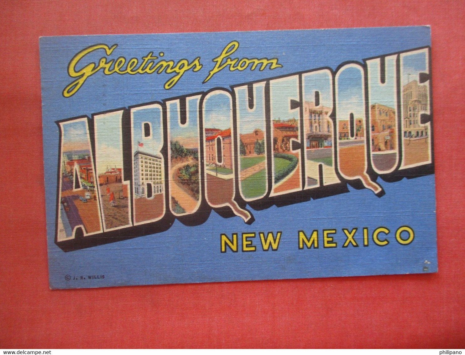 Greetings   Albuquerque  New Mexico      . Album Residue On Back Side.       Ref 5456 - Albuquerque