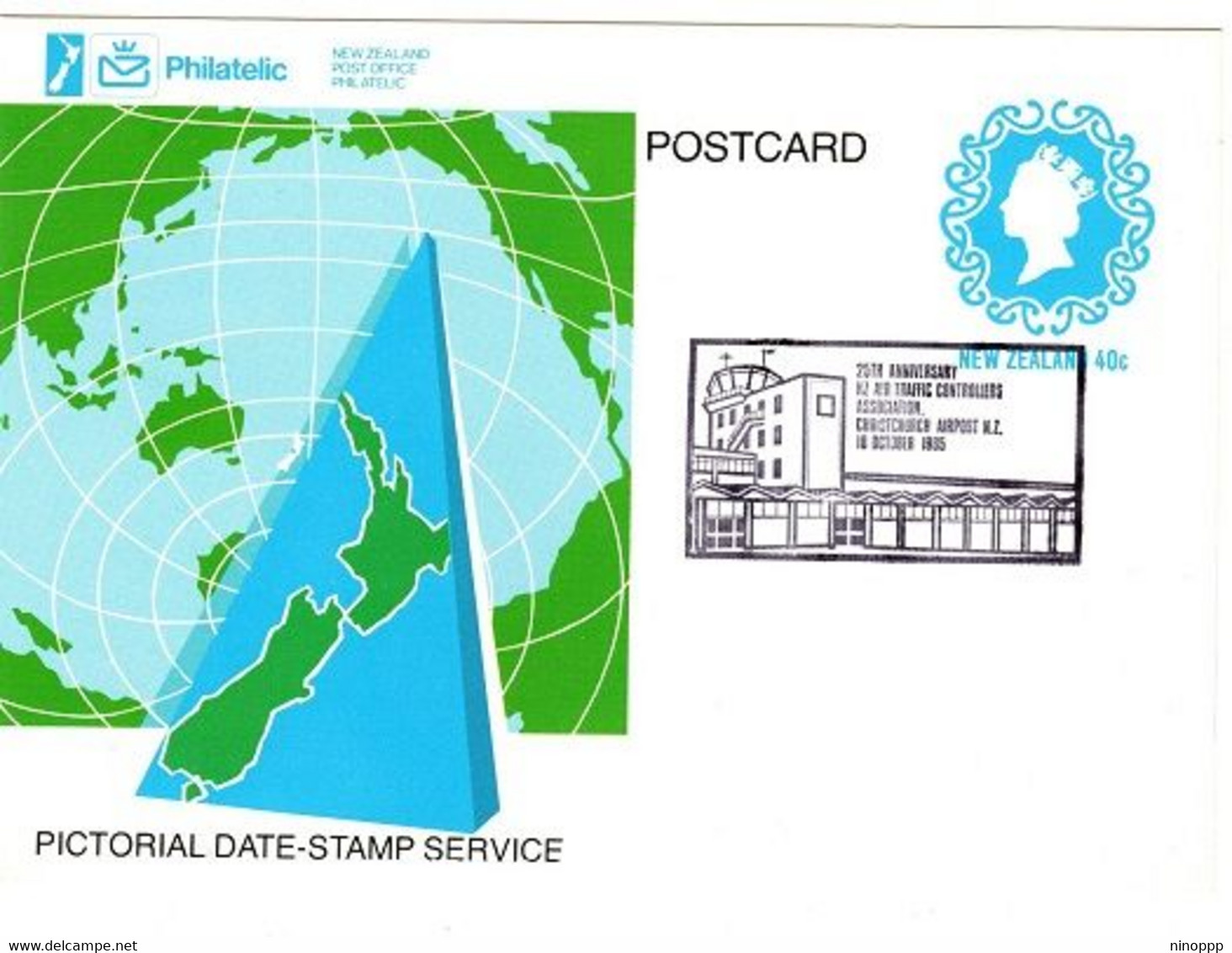 New Zealand  1985 25th Anniversary Of Air Controller,Pictorial Postmark Card - Briefe U. Dokumente