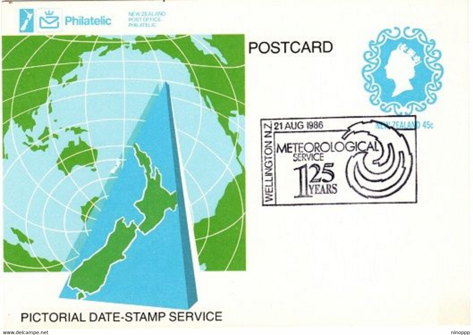 New Zealand  1986 Meteorological Service 125th Years,Pictorial Postmark Card - Cartas & Documentos