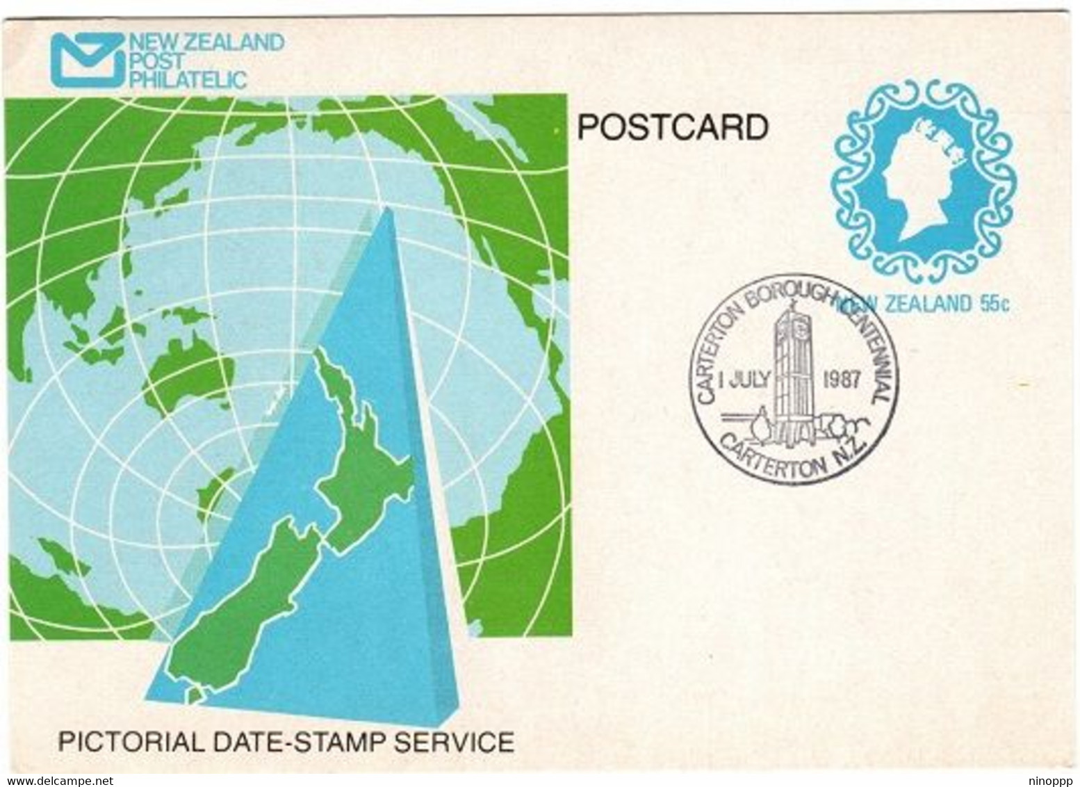 New Zealand  1987 Carterton Borough Centennial,Pictorial Postmark Card - Brieven En Documenten