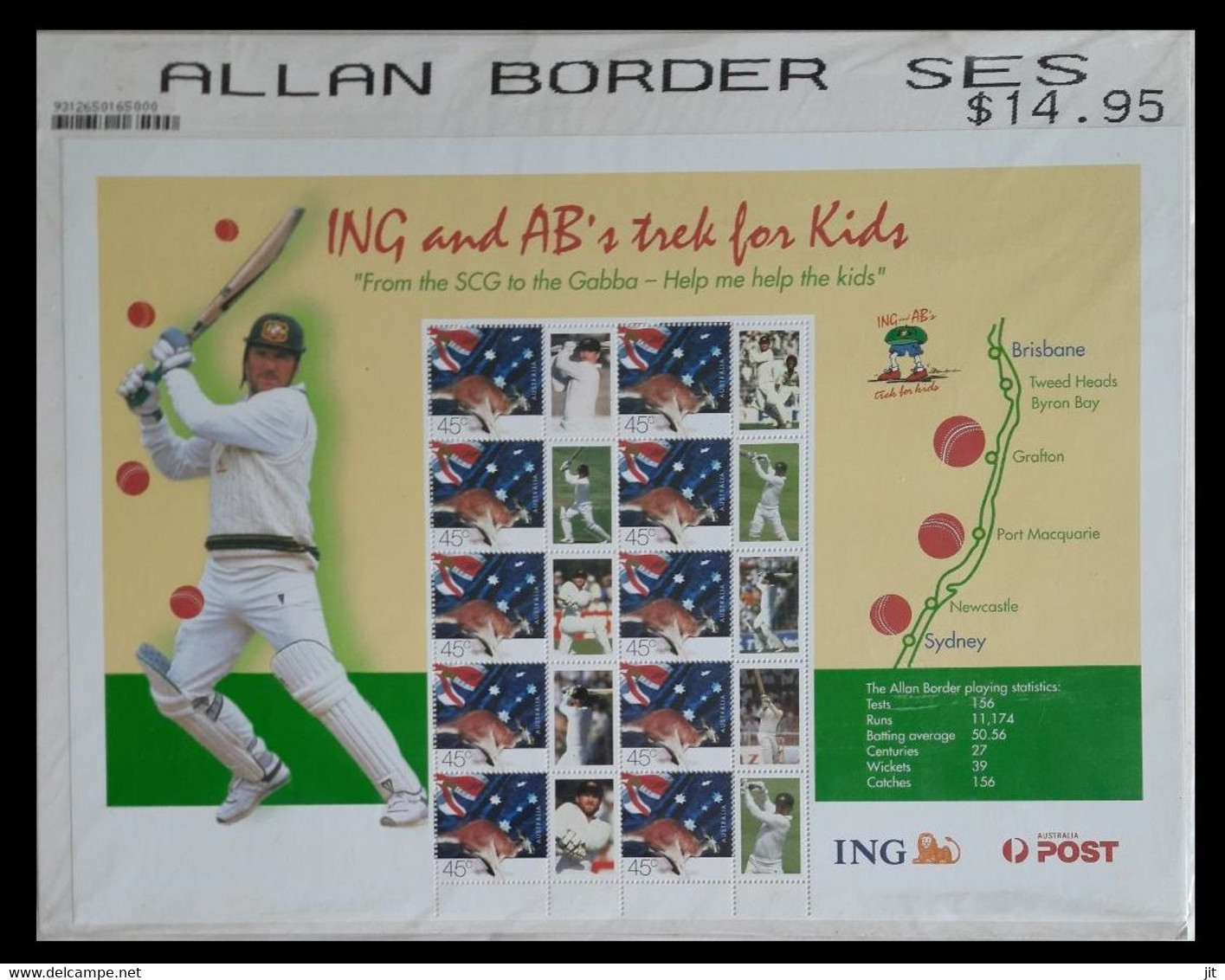 166. AUSTRALIA  STAMP SHEET ALLAN BORDER, CRICKET.MNH - Sheets, Plate Blocks &  Multiples