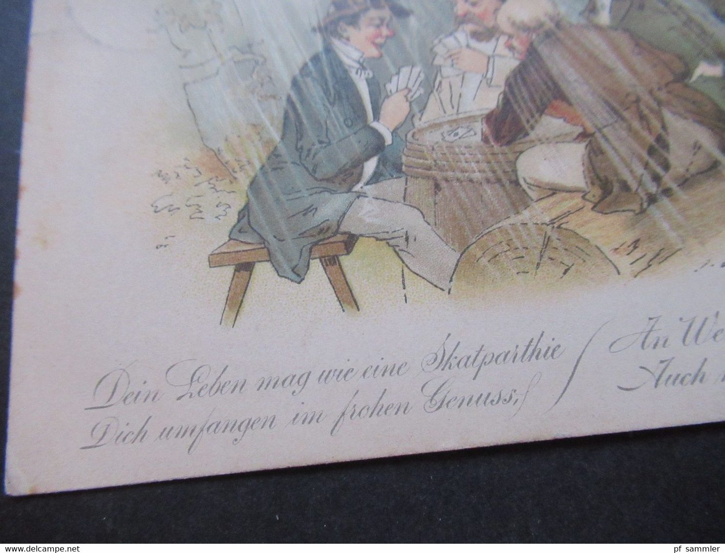 DR 1888 ?! AK Frühe Litho "Dein Leben Mag Wie Eine Skatparthie" / Kartenspiel Küstler AK Stempel K1 Holzminden 31.12. - Playing Cards