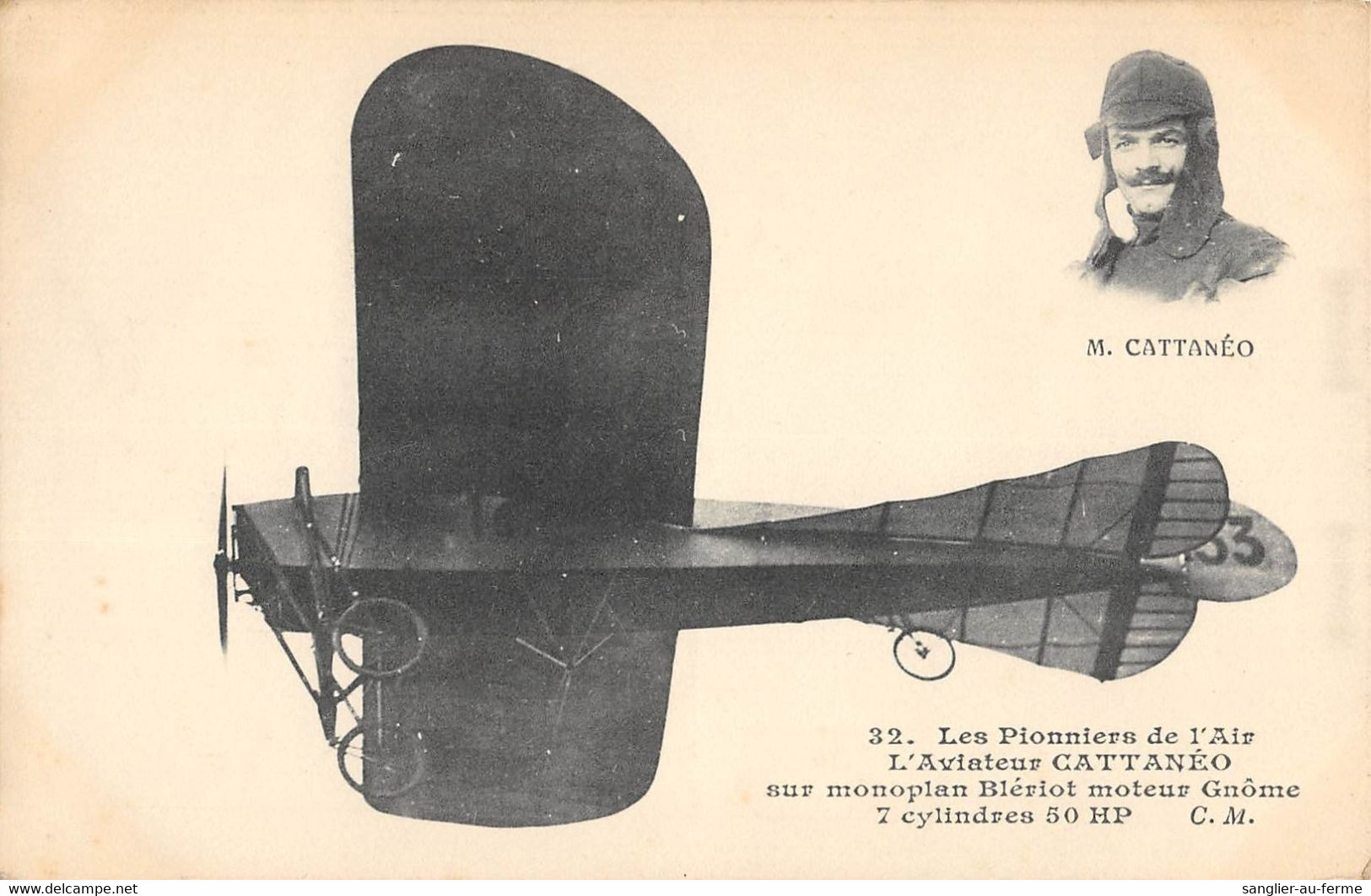 CPA AVIATION LES PIONNIERS DE L'AIR L'AVIATEUR CATTANEO SUR MONOPLAN BLERIOT - ....-1914: Precursors