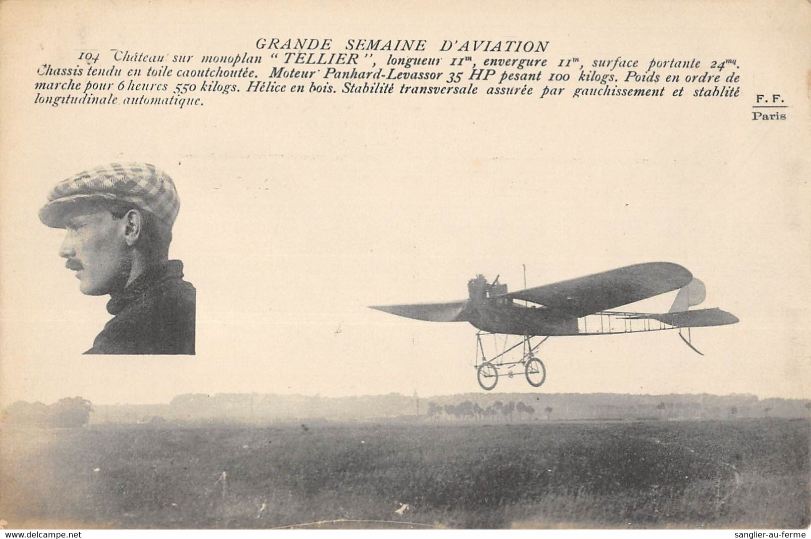 CPA AVIATION GRANDE SEMAINE D'AVIATION CHATEAU SUR MONOPLAN TELLIER - ....-1914: Precursori