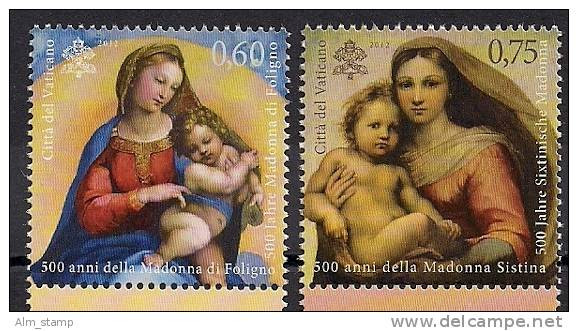 2012 Vatikan Mi. 1733-4**MNH  500th Anniversary Of Sistine And Foligno Madonna - Neufs