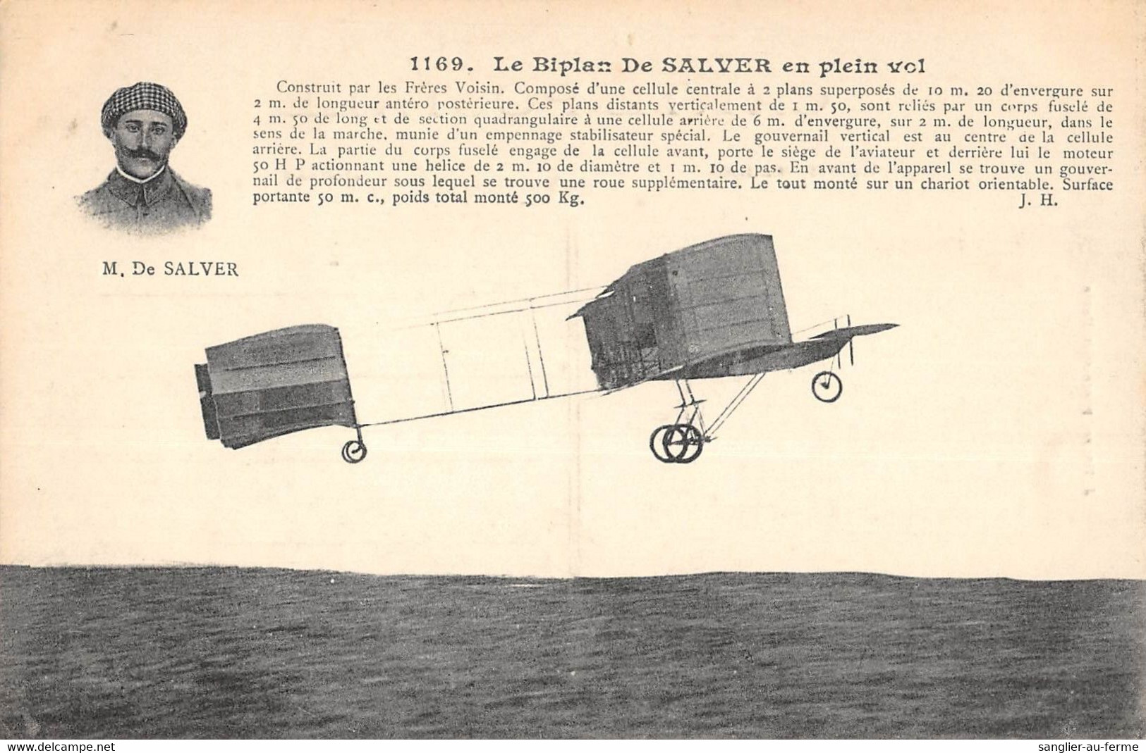 CPA AVIATION LE BIPLAN DE SALVER EN PLEIN VOL - ....-1914: Vorläufer