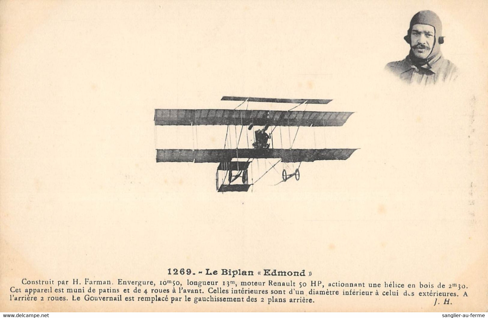 CPA AVIATION LE BIPLAN EDMOND - ....-1914: Précurseurs