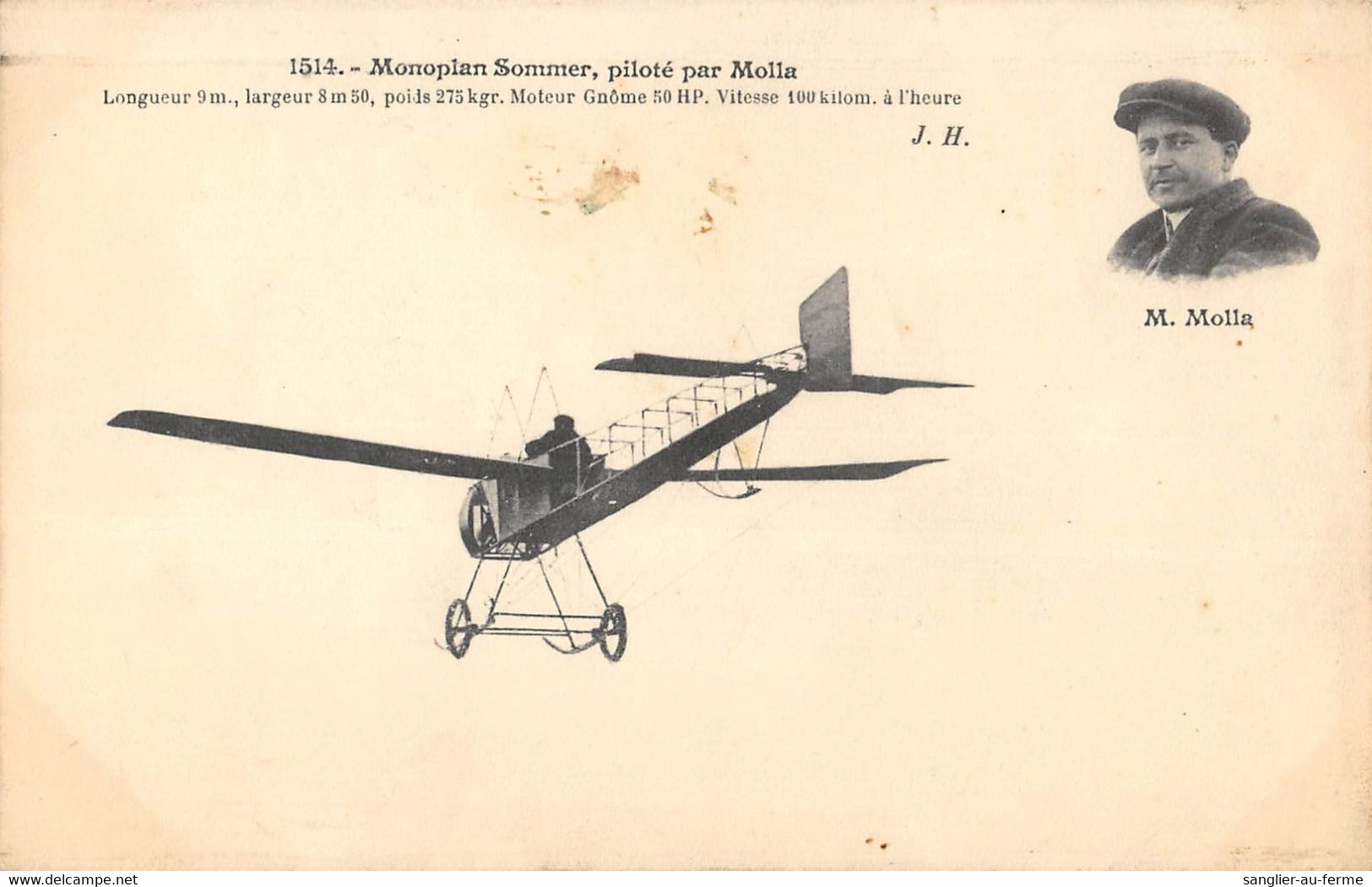 CPA AVIATION MONOPLAN SOMMER PILOTE PAR MOLLA - ....-1914: Precursori