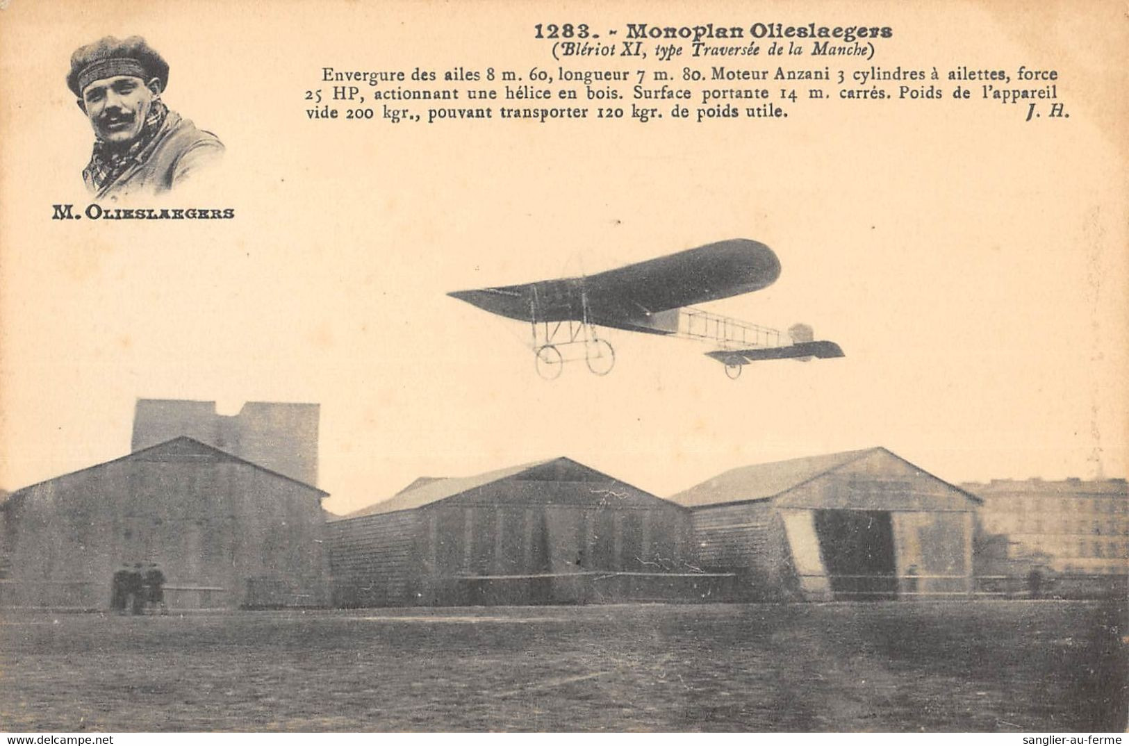 CPA AVIATION MONOPLAN OLIESLAEGERS BLERIOT XI TRAVERSEE DE LA MANCHE - ....-1914: Precursors