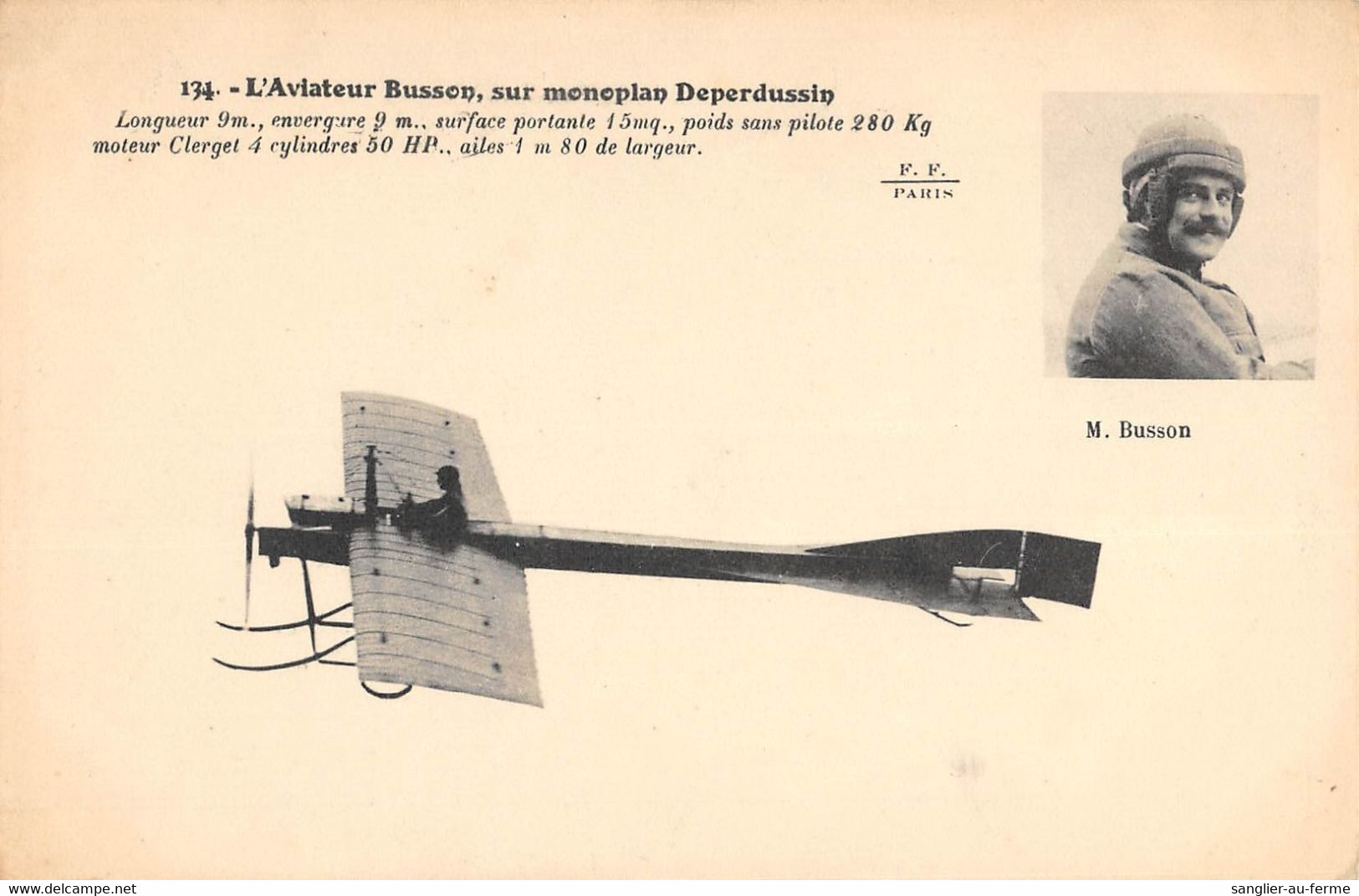 CPA AVIATION L'AVIATEUR BUSON SUR MONOPLAN DEPERDUSSIN - ....-1914: Vorläufer