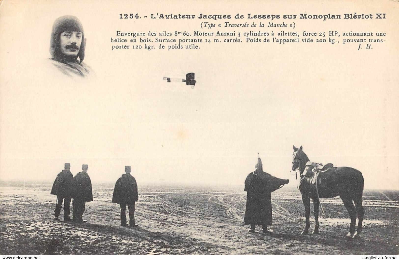 CPA AVIATION L'AVIATEUR JACQUES DE LESSEPS SUR MONOPLAN BLERIOT XI - ....-1914: Vorläufer