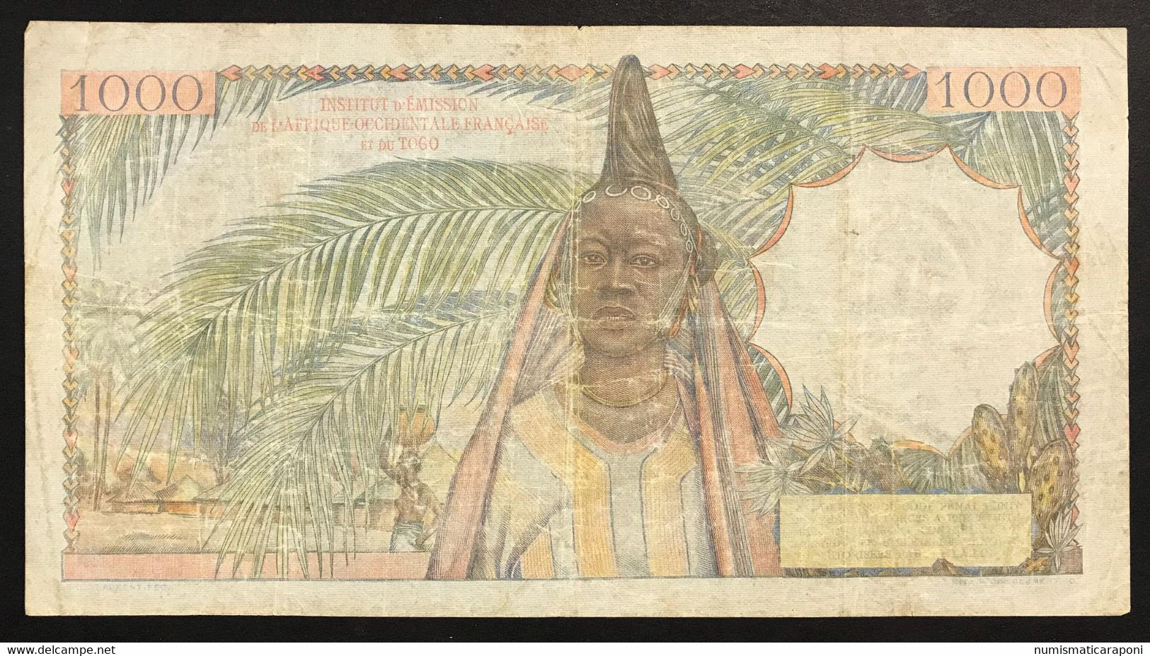 Afrique Occidentale AOF French West Africa 1000 Francs 05 10 1955 Pick#48 Forellini E Pieghe  Lotto 3738 - Estados De Africa Occidental