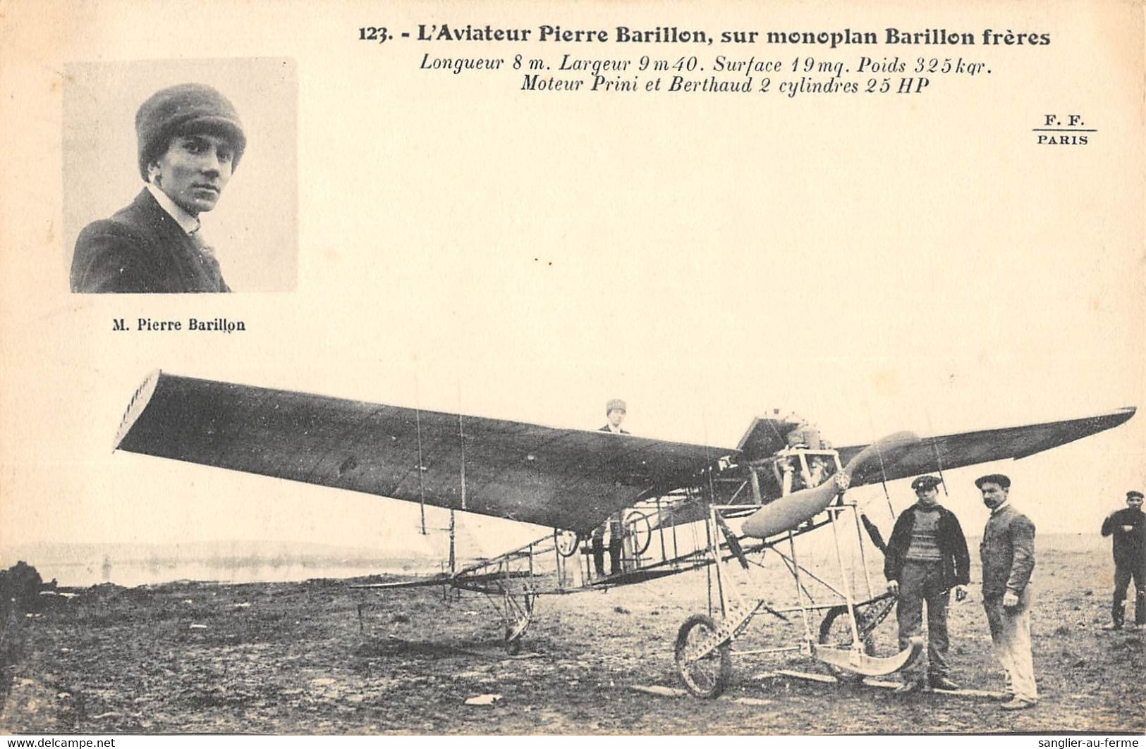 CPA AVIATION L'AVIATEUR PIERRE BARILLON SUR MONOPLAN BARILLON FRERES - ....-1914: Precursori
