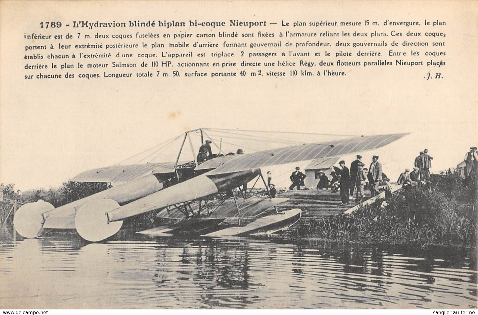 CPA AVIATION L'HYDRAVION BLINDE BIPLAN BI COQUE NIEUPORT - ....-1914: Précurseurs