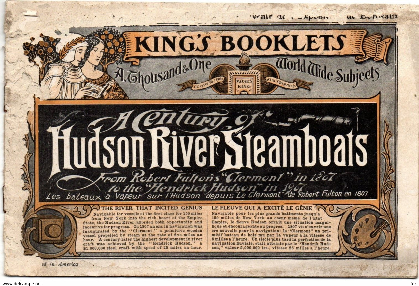 Petit Livre : Transport - Bateau à Vapeur : Hudson River Steamboats - Bateaux à Vapeur Sur La Rivière Hudson : 16 Pages - Verenigde Staten