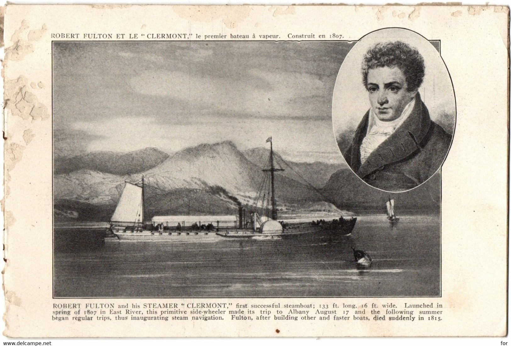 Petit Livre : Transport - Bateau à Vapeur : Hudson River Steamboats - Bateaux à Vapeur Sur La Rivière Hudson : 16 Pages - Etats-Unis