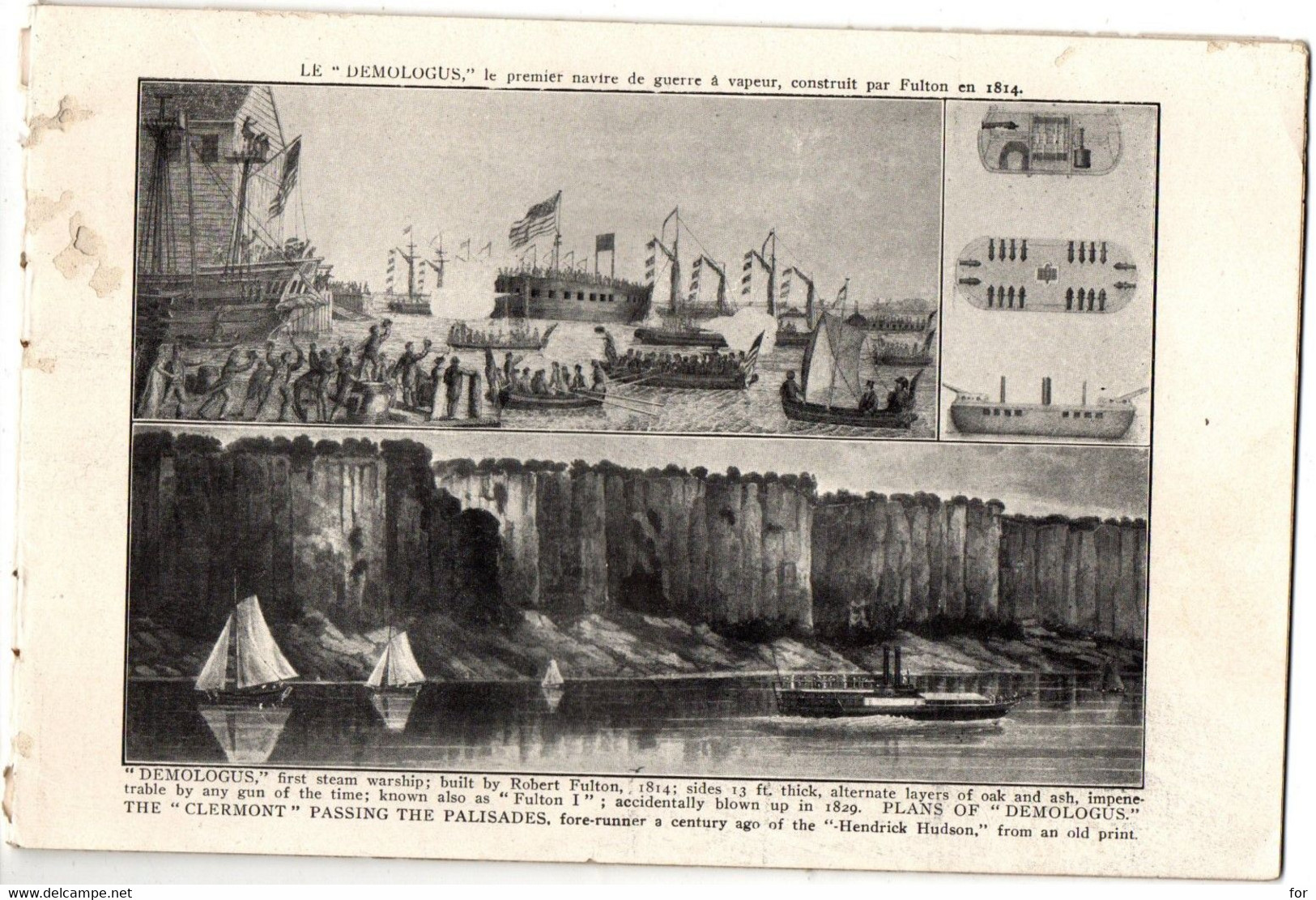 Petit Livre : Transport - Bateau à Vapeur : Hudson River Steamboats - Bateaux à Vapeur Sur La Rivière Hudson : 16 Pages - Estados Unidos