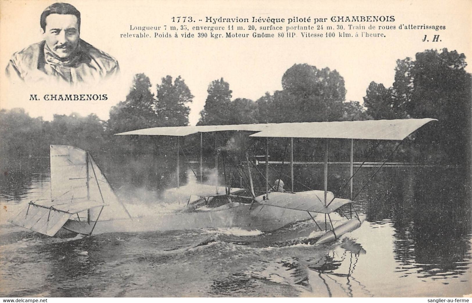 CPA AVIATION HYDRAVION LEVEQUE PILOTE PAR CHAMBENOIS - ....-1914: Précurseurs