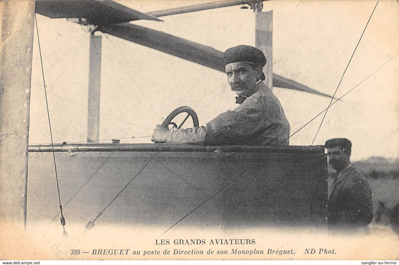 CPA AVIATION LES GRANDS AVIATEURS BREGUET AU POSTE DE DIRECTION DE SON MONOPLAN BREGUET - ....-1914: Precursores