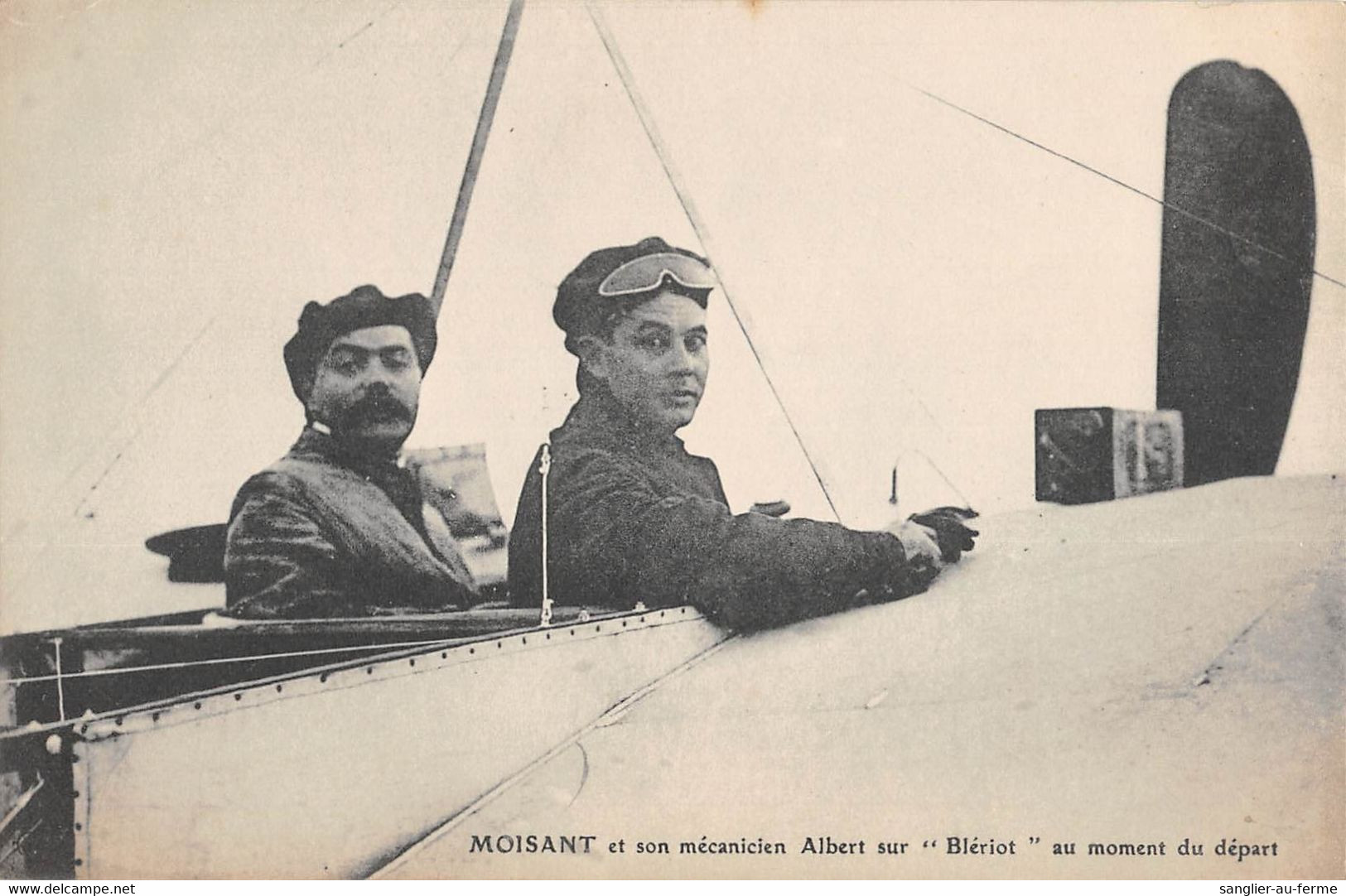 CPA AVIATION MOISANT ET SON MECANICIEN ALBERT SUR BLERIOT AU MOMENT DU DEPART - ....-1914: Précurseurs