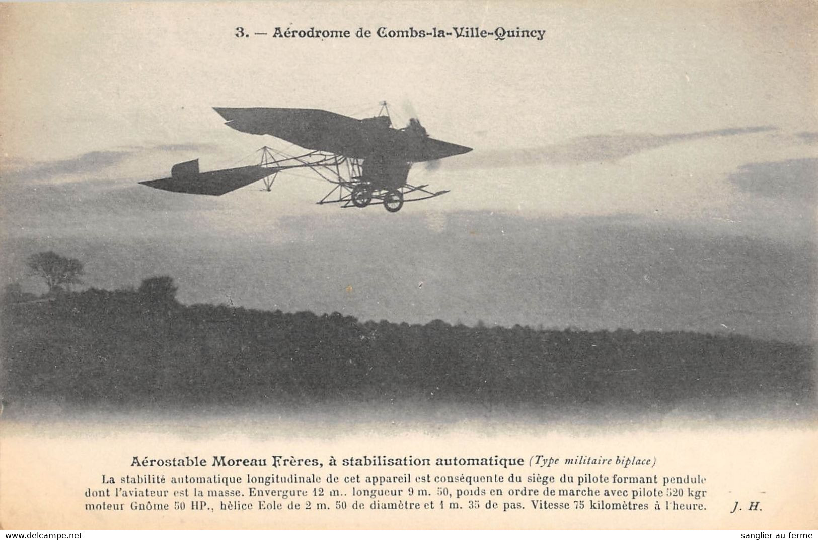 CPA AVIATION AERODROME DE COMBS LA VILLE QUINCY AEROSTABLE MOREAU FRERES A STABILISATION AUTOMATIQUE - ....-1914: Precursori