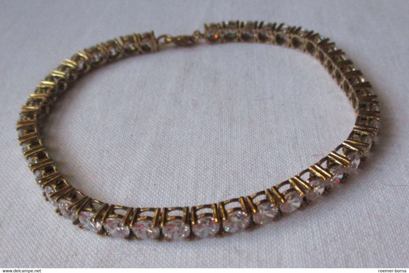 Hochwertiges 333er Gold Armband Edelsteinarmband Zirkonia (153582) - Bracciali