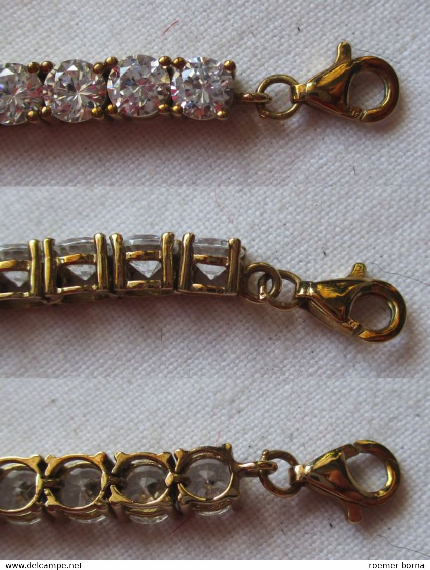 Hochwertiges 333er Gold Armband Edelsteinarmband Zirkonia (153582) - Bracelets