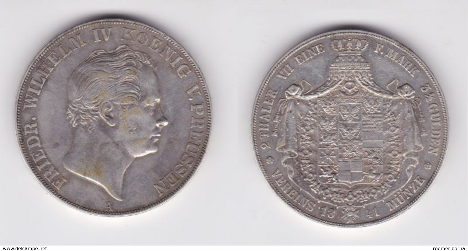 1 Doppeltaler Silber Münze Preussen Friedrich Wilhelm IV 1841 F.vz (129522) - Taler & Doppeltaler