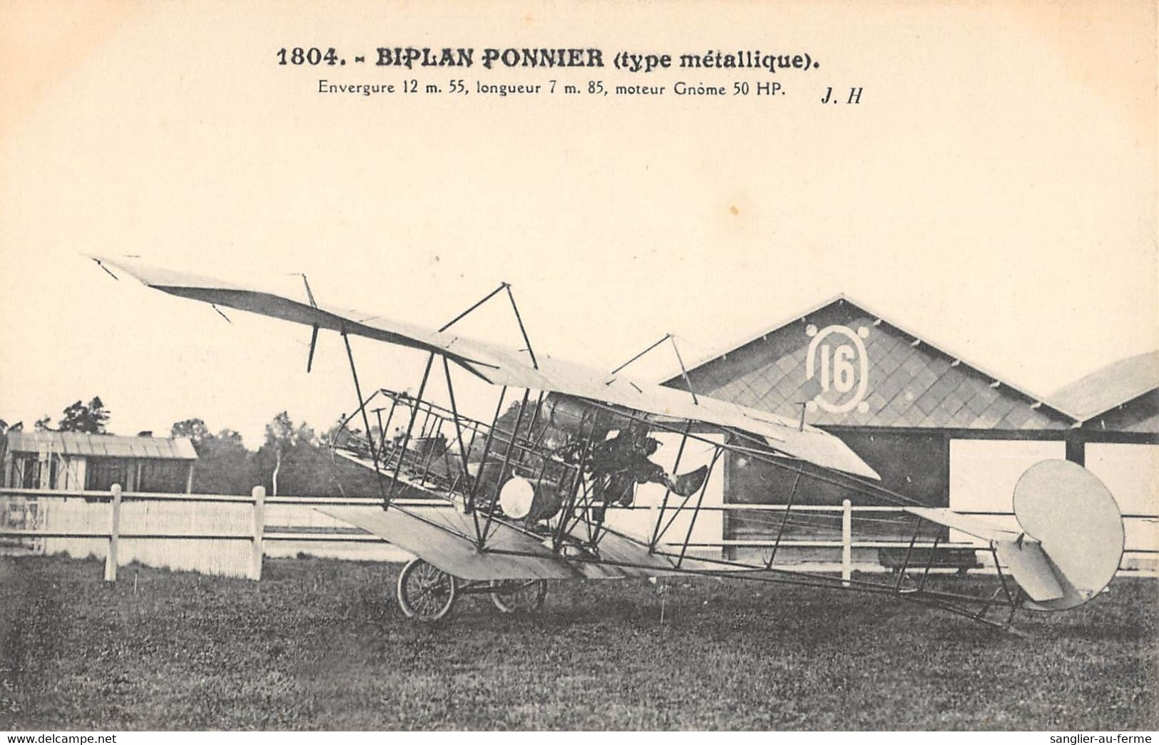 CPA AVIATION BIPLAN PONNIER TYPE METALLIQUE - ....-1914: Precursors